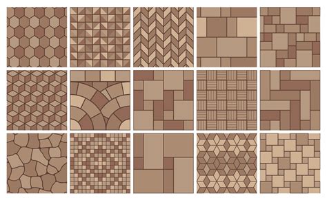 Stone pavement seamless patterns, street paving 12683392 Vector Art at ...