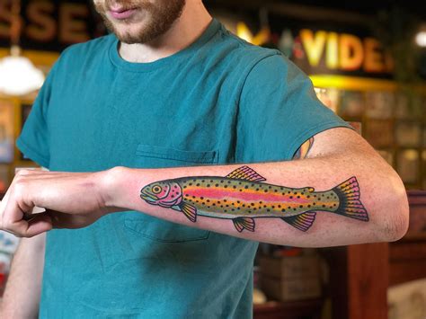 Rainbow Trout by Danny Reed at Hot Stuff Tattoo, Asheville, NC : r/tattoos