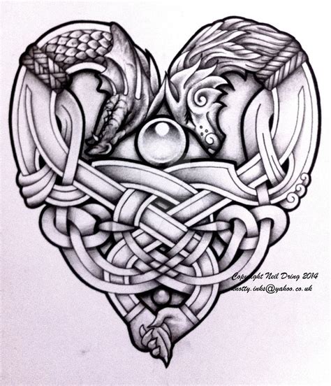 Embracing Wolf and Dragon | Celtic dragon tattoos, Dragon tattoo designs, Viking dragon tattoo