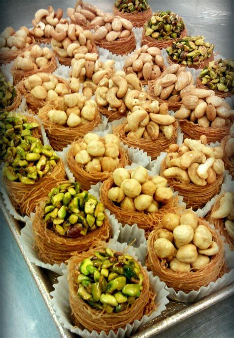 Baklawa filled with pistachios, cashews, pine nuts...delicious Arabic ...