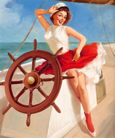 Sailor Girl 1950s Gil Elvgren vintage pin up art poster | Etsy