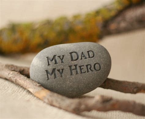 Birthday gift for DAD - My Dad My Hero engraved stone paperweight - gift for father, daddy ...