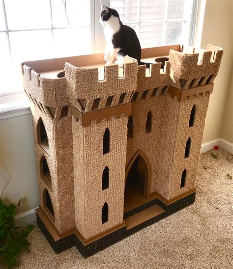 DIY Cat Castle Gothic Plans Cardboard play house. Pattern | Etsy