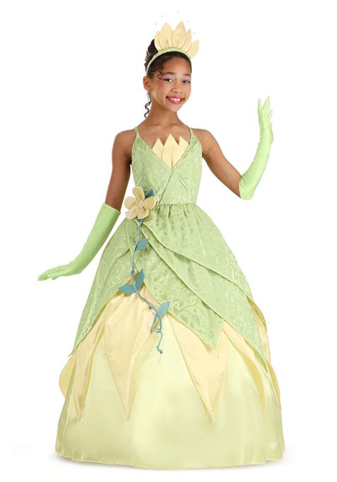 Exclusive Deluxe Disney Tiana Costume Dress for Girls