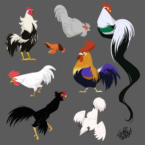 roosters | Animal drawings, Creature concept art, Cartoon drawings