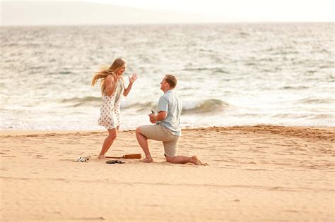 Wide Open Beach Sunset Proposal | Alex + Hannah - Engaged on Maui | Maui Proposal Photographer