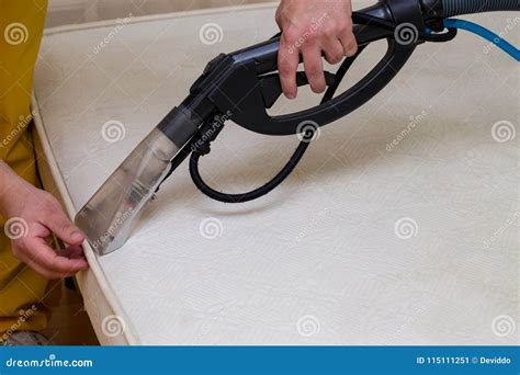 Dry cleaning of a mattress stock image. Image of cleaning - 115111251