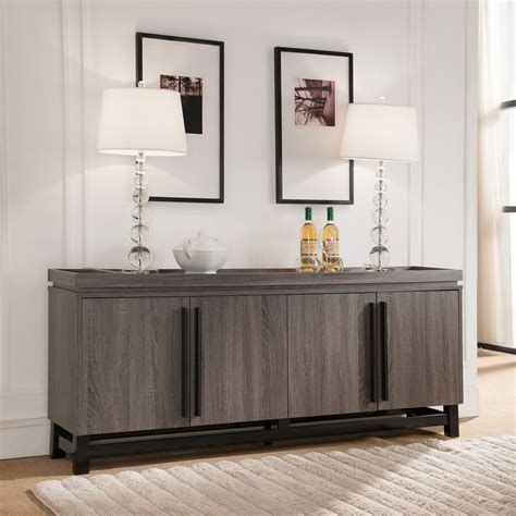 Sonova Modern 70-inch Buffet Cabinet by FOA (Distressed Grey ...