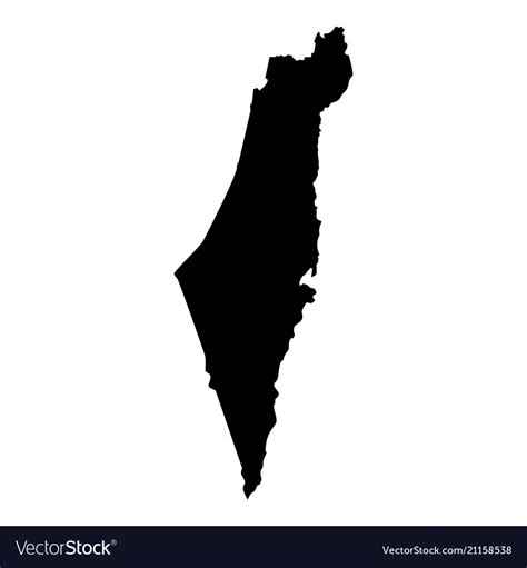 Map israel icon black color flat style simple Vector Image