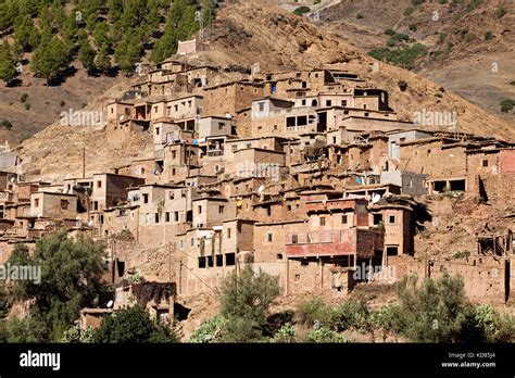 Typical berber village at Atlas mountain range, Morocco Stock Photo - Alamy