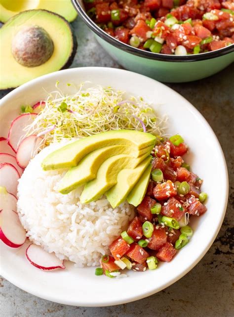 Hawaiian Ahi Poke Bowl Recipe Recipe (VIDEO) - A Spicy Perspective