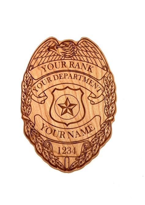 Police Law Enforcement Badge Shield Cherry Wood Plaque - Etsy