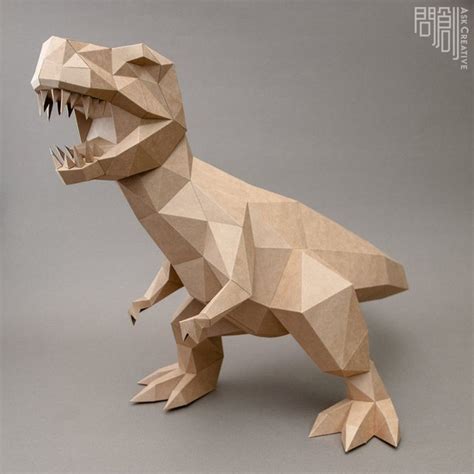 T Rex Paper Model , Rex Paper Model ,papercraft , DIY , Low Poly , Rex Model , PDF Papercraft ...