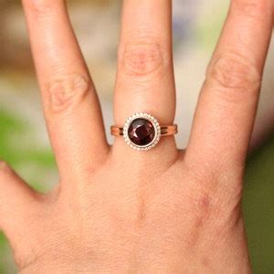 Red Spinel 14K Rose Gold Ring, Diamond Ring, Engagement Ring, Gemstone Ring, Stacking Ring ...