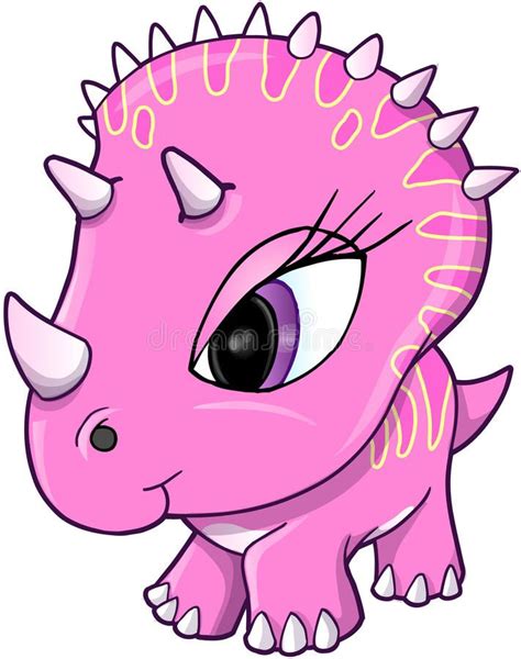 Cute Pink Dinosaur Vector Illustration. Cute Pink girl Dinosaur Vector Illustrat #Sponsored , # ...