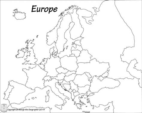 Blank Europe Map – Coundon Primary School