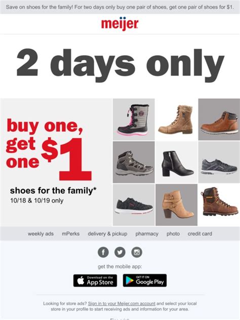 Meijer: 2 Days Only BOGO $1 Shoes | Milled