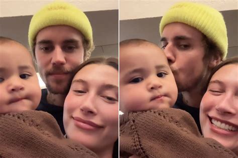 Justin and Hailey Bieber Share Cute Video Cuddling Up to Friends' Baby