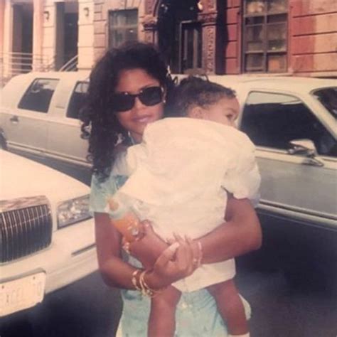 Misa Hylton-Brim with son Justin Combs at his Christening (circa 1994) | Black family photos ...