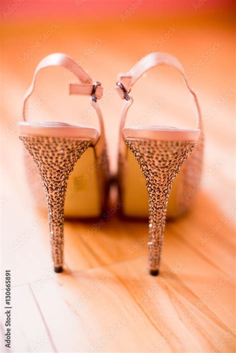 Cute stylish beige high heels Stock Photo | Adobe Stock