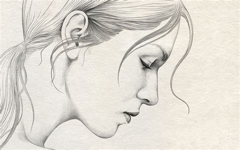 Female face side view Drawing Reference and Sketches for Artists