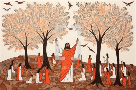 Illustration of jesus christ preaching to the... — Photo — Lightstock