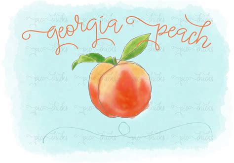 Georgia Peach, PNG, Sublimation Design, Clip Art - Etsy UK