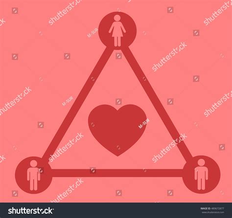 Love Triangle Violation Monogamy Cheating Infidelity Stock Vector ...