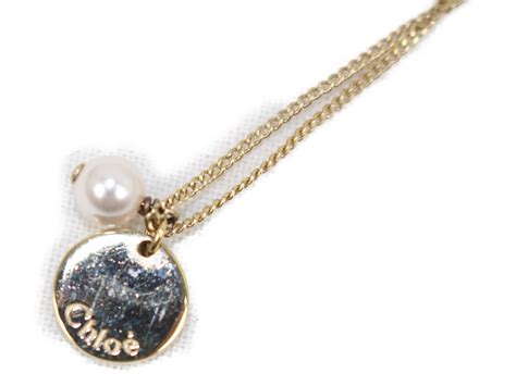 Chloe Pendant Gold Women Brand Accessories Jewelry Necklace Pearl Second Hand | eBay