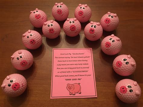 Golf Ball Good Luck Pigs … | Golf ball crafts, Crafts, Golf ball