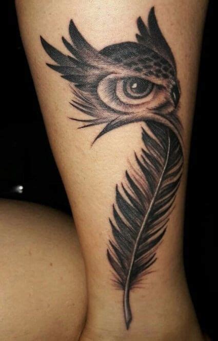 15+ Best Owl Feather Tattoo Ideas and Designs | PetPress | Owl feather tattoos, Feather tattoo ...