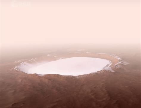 European Space Agency Captures Incredible Flyover of Frozen Korolev Crater on Mars - The Flighter