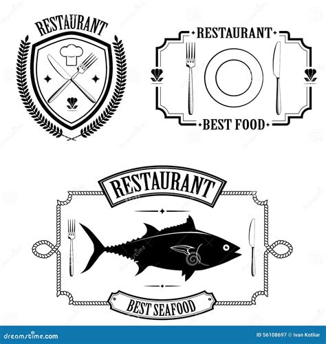 Emblems restaurant stock vector. Illustration of fresh - 56108697