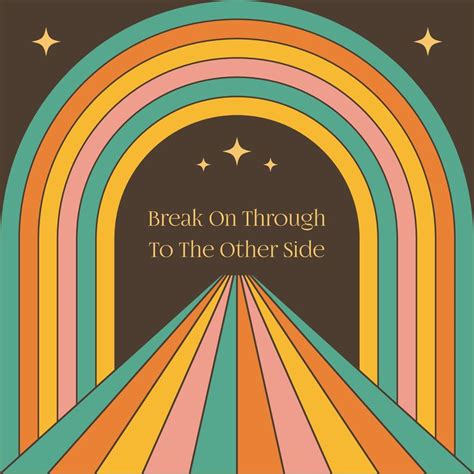 70s groovy motivational slogan in retro style. Psychedelic rainbow art ...