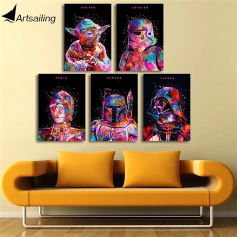 Artsailing 1 piece print canvas art Star wars Darth Vader Stormtrooper ...