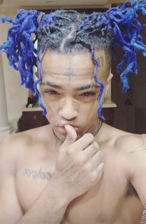 XXXTENTACTION @CAWAA | Blue hair, Cute rappers, Rap aesthetic