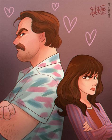 Stranger Things Hopper and Joyce by Fabio Valle, fabvalle, David Harbour, Winona Ryder, Season 3 ...