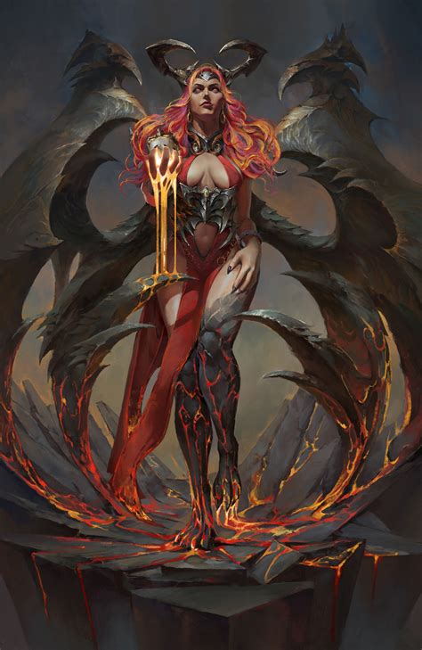 Wallpaper : demon girls, artwork, demon horns, wings 1920x2956 ...