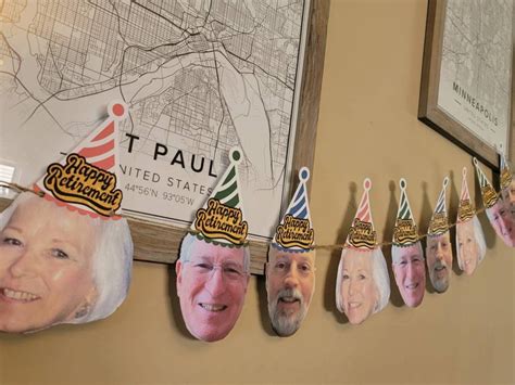 Retirement Personalized Photo Banner, Retirment Decorations, Face Banner, Anniversary Party ...