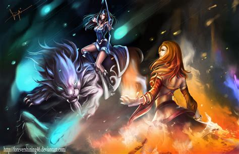 A fight between Mirana and Lina - Dota 2 fanart by Azaggon on DeviantArt