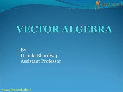 Vector algebra