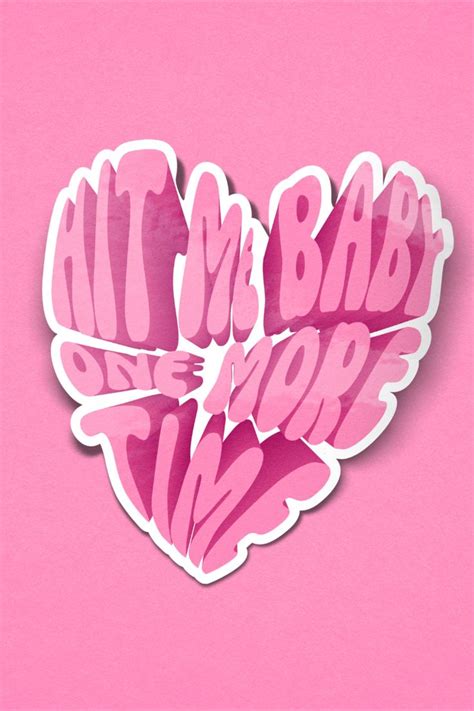 Hit Me Baby One More Time Britney Spears Inspired Heart-shaped Sticker Laptop Decal Water Bottle ...