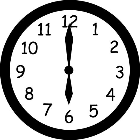 Wall Clock Striking Six - Free Clip Art