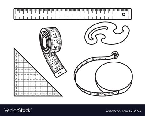 Sewing measure tools Royalty Free Vector Image