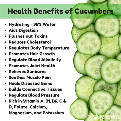 Infographic: Health Benefits of Cucumbers | ecoNugenics Blog