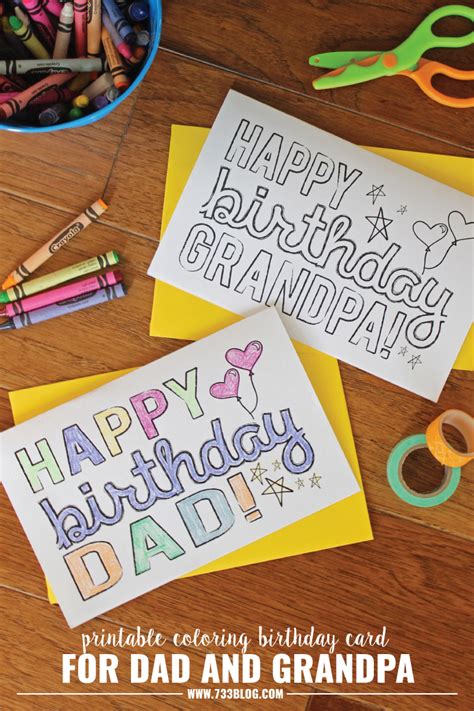 Printable Coloring Birthday Cards For Grandpa - Printable Templates Free