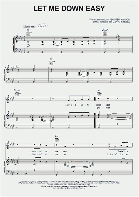 Let Me Down Easy Piano Sheet Music | OnlinePianist