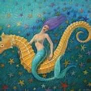 Seahorse Mermaid Painting by Sue Halstenberg - Fine Art America