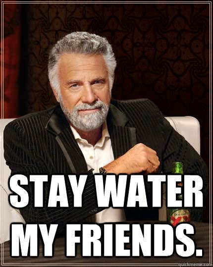 Stay water my friends. - The Most Interesting Man In The World - quickmeme