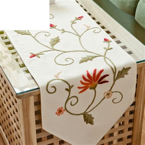 Amazon.com: Pastoral embroidered fabric table runner,nordic linen coffee table cloths,tablecloth ...